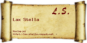 Lax Stella névjegykártya